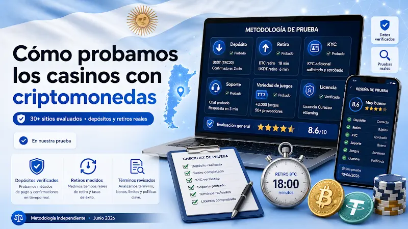Cómo probamos los casinos con criptomonedas